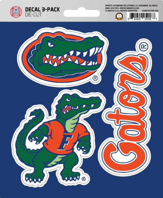 NCAA Official Team Sticker Mats - Set of 3 Stickers Officially Licensed