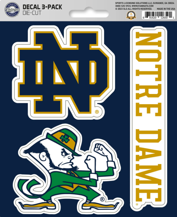 NCAA Official Team Sticker Mats - Set of 3 Stickers Officially Licensed
