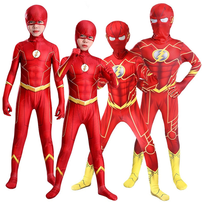 Flash Superhero Cosplay Costume for Kids & Adults