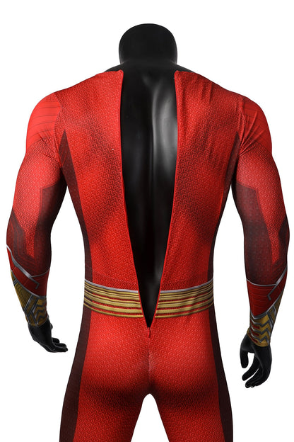 Red Shazam Cosplay Costume with Cloak