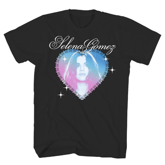 Selena Gomez Gradient Heart Mens T Shirt Black