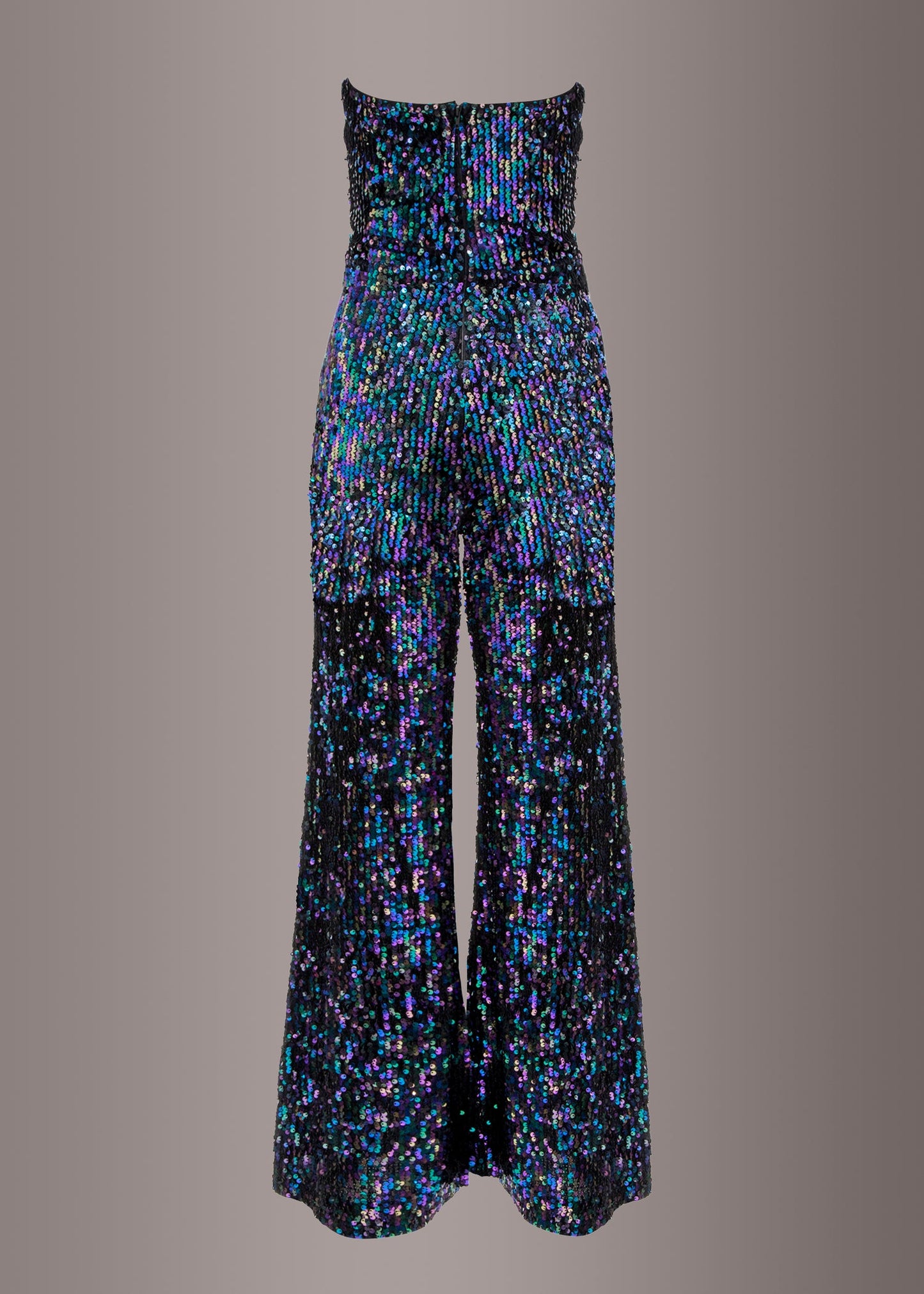 Sleeveless Sequin Jumpsuit With Wide Leg Pants