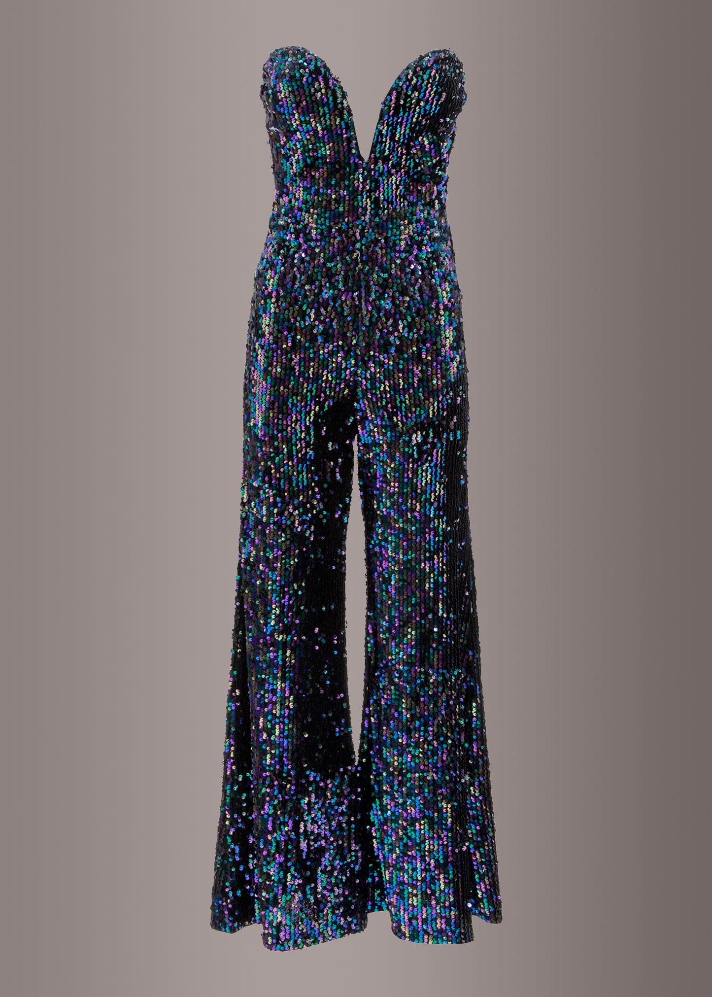 Sleeveless Sequin Jumpsuit With Wide Leg Pants