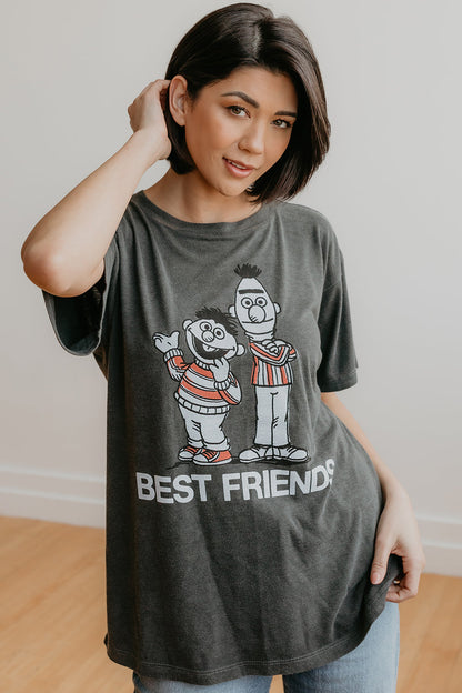 Sesame Street Best Friends Womens Tee Shirt Vintage Black