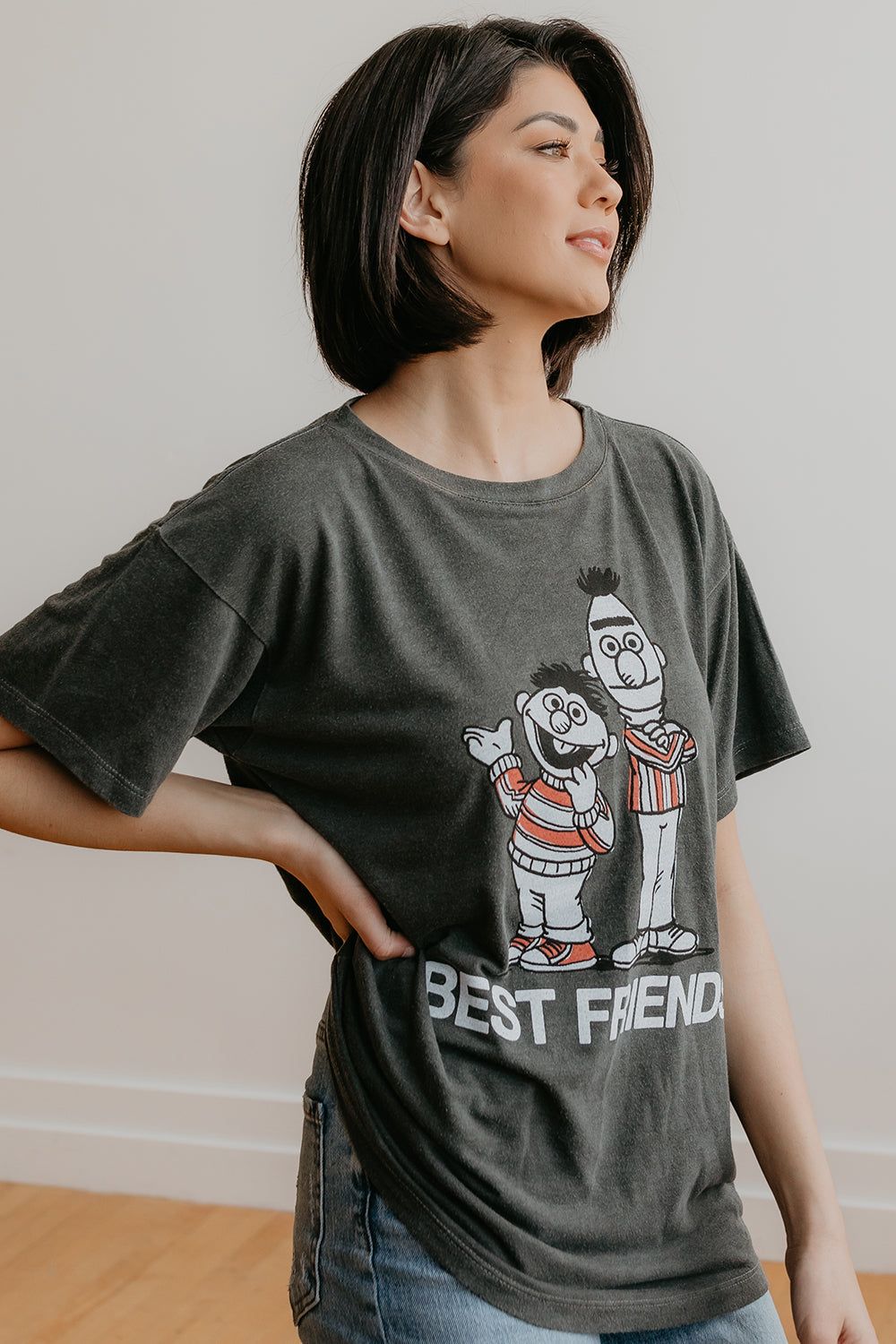 Sesame Street Best Friends Womens Tee Shirt Vintage Black