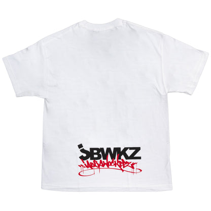 Jabbawockeez Dance Face Fill Logo White T Shirt Tee White