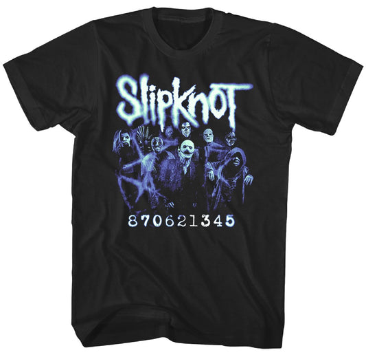 Slipknot Member Numbers Photo Mens T Shirt Black