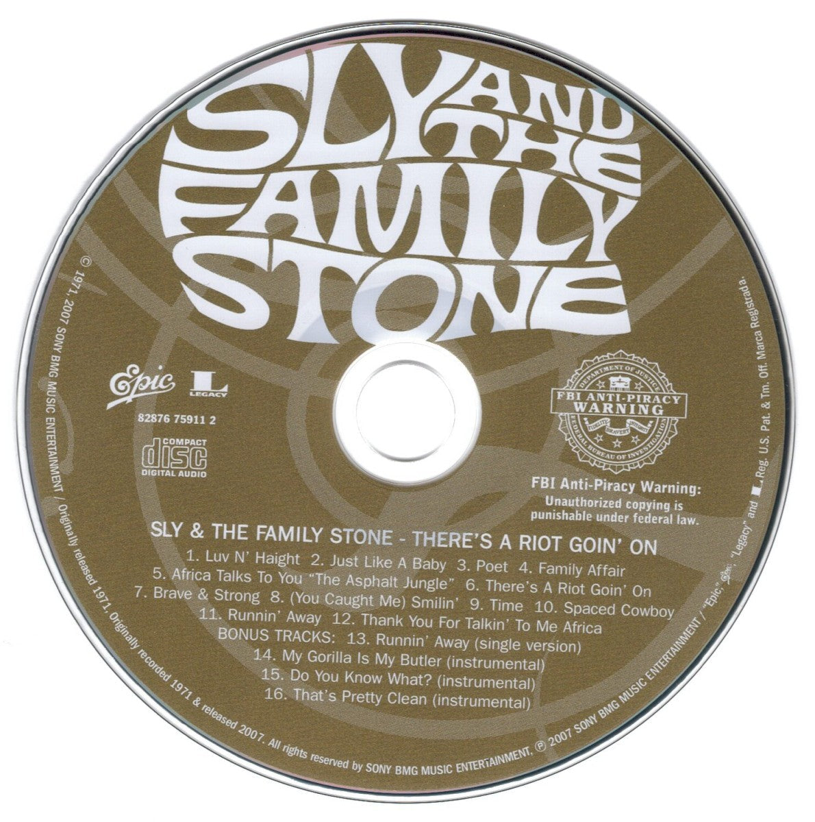 Sly & The Family Stone – There's A Riot Goin On (Bonus Tracks, Limited Edition, Remastered CD)