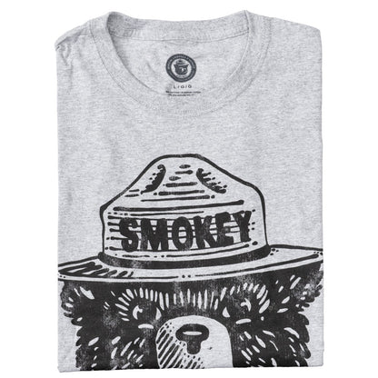 Smokey the Bear Adult Unisex Tonal T Shirt Grey