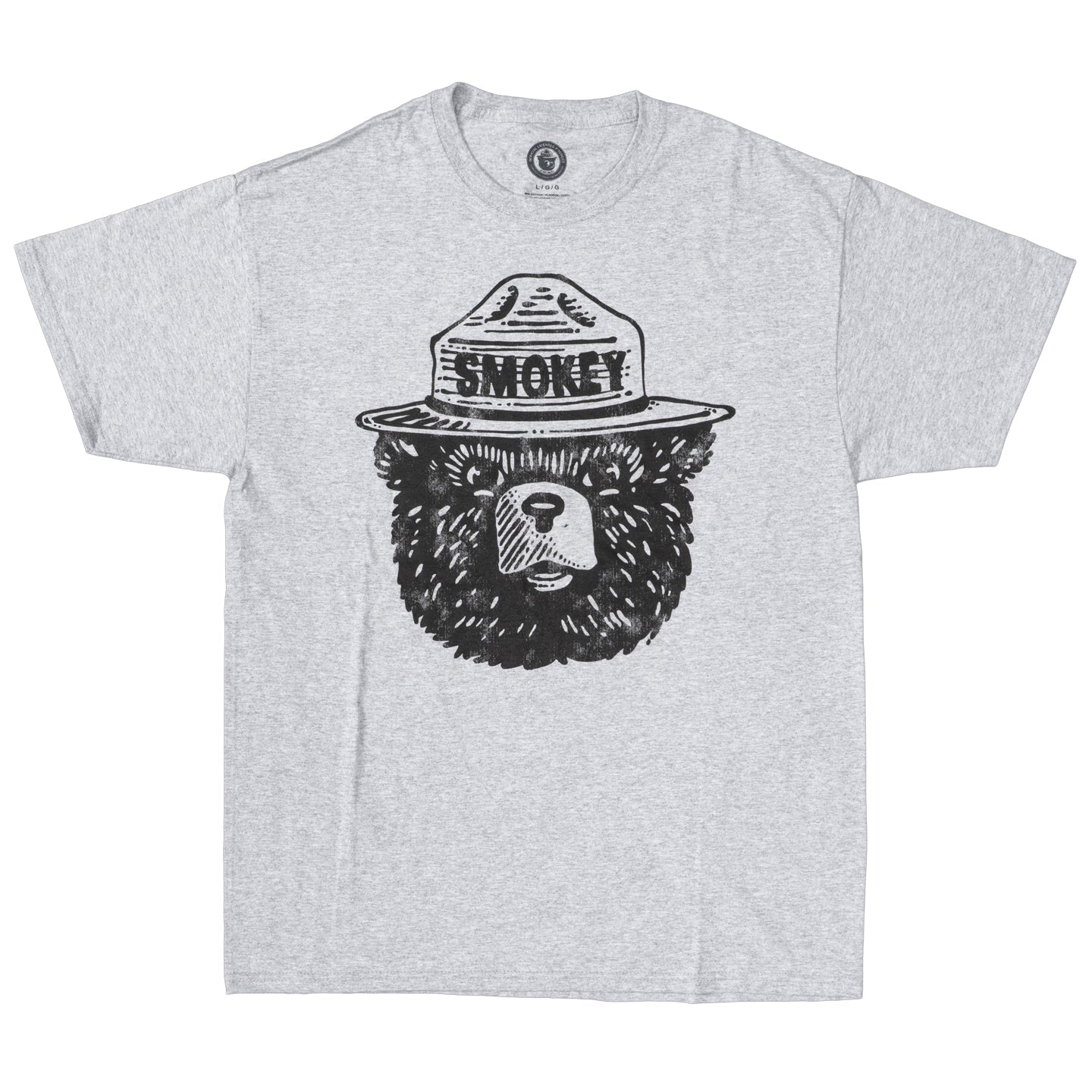Smokey the Bear Adult Unisex Tonal T Shirt Grey