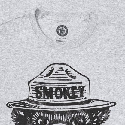 Smokey the Bear Adult Unisex Tonal T Shirt Grey