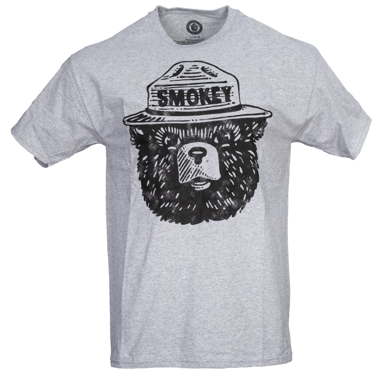 Smokey the Bear Adult Unisex Tonal T Shirt Grey