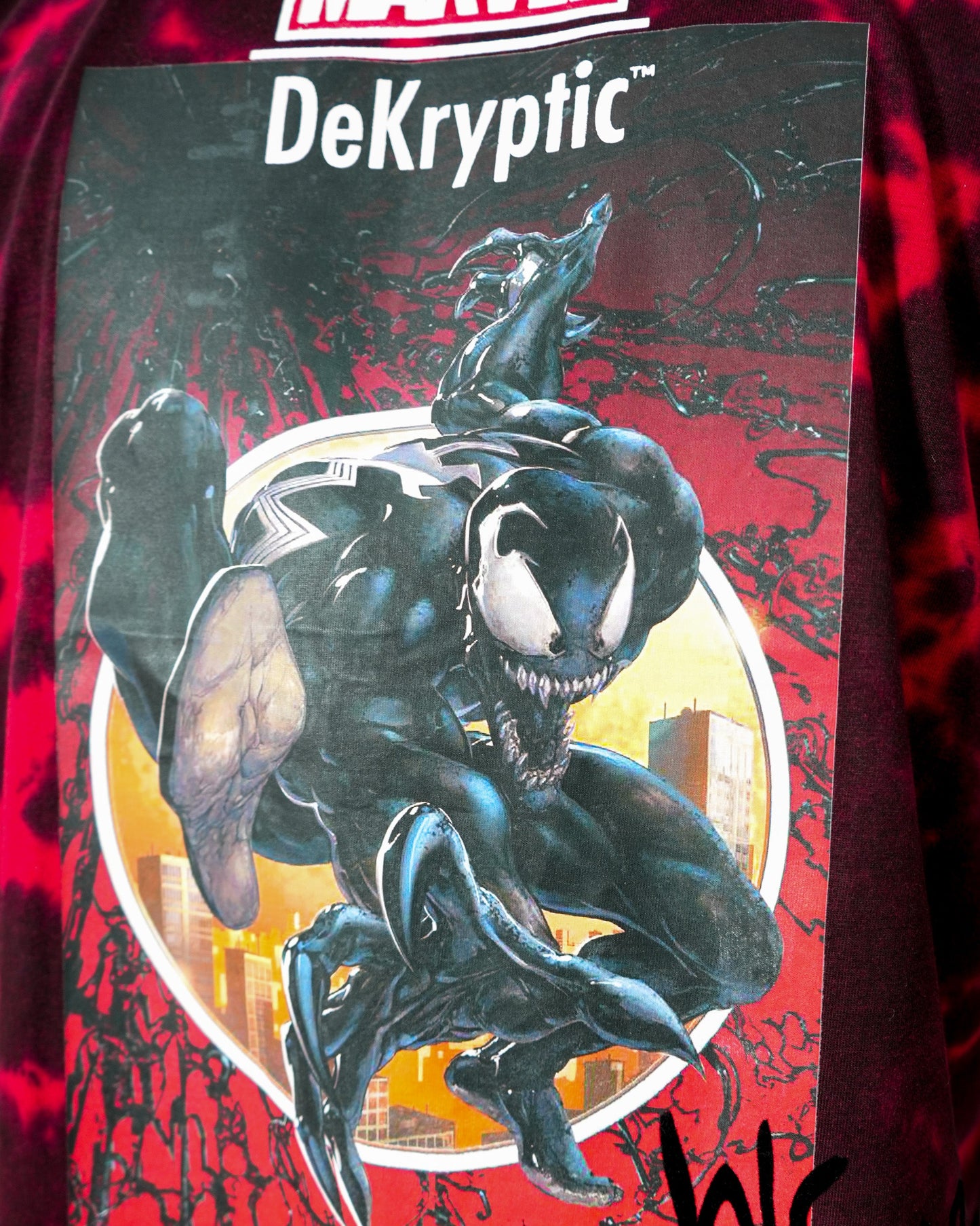 Spider-Man™ - Venomized Spidey Red Acid Wash Oversized Mens T Shirt