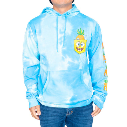 SpongeBob Squarepants Pineapple House Blue Tie Dye Sweatshirt Pull Over Hoodie