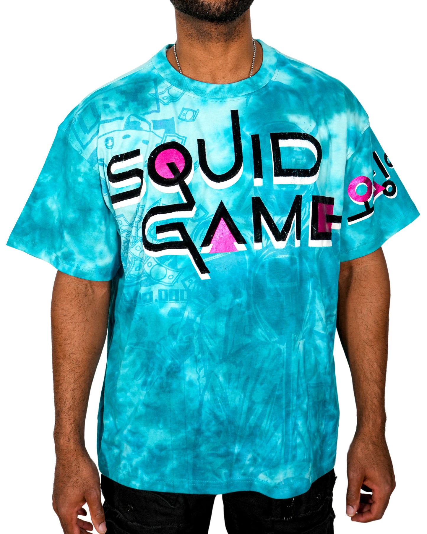 Squid Games The Prize Pot Oversized Blue Mens T Shirt