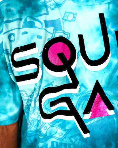 Squid Games The Prize Pot Oversized Blue Mens T Shirt