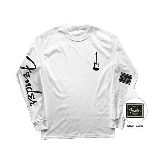 Fender Static Long Sleeve T Shirt White