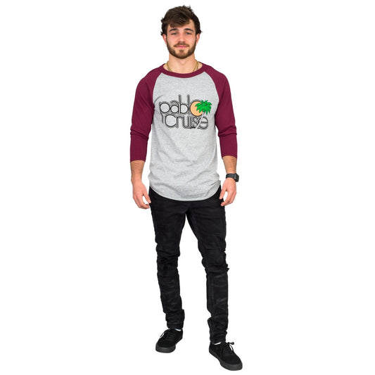 Step Bros Pablo Cruise Adult Gray and Maroon Raglan Funny Movie T-Shirt Tee
