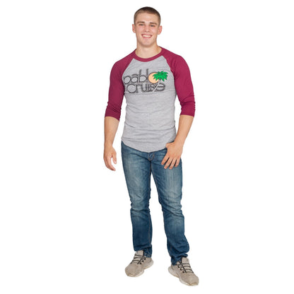 Step Bros Pablo Cruise Adult Gray and Maroon Raglan Funny Movie T-Shirt Tee