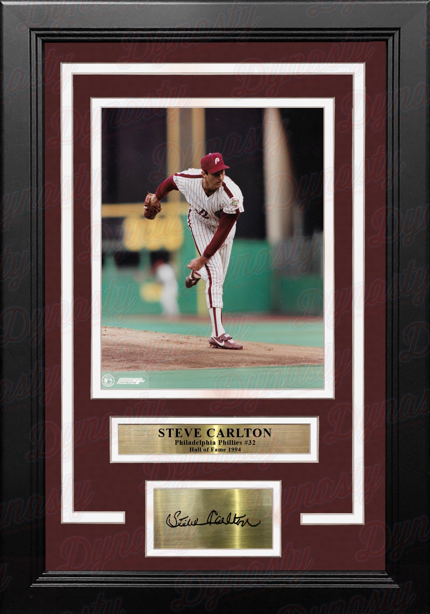 Steve Carlton in Action Philadelphia Phillies 8" x 10" Framed Baseball Photo with Engraved Autograph