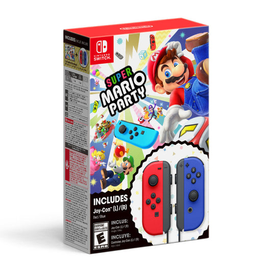 Nintendo - Switch Joy-Con (L/R) - Neon Blue / Red Super Mario Party Bundle