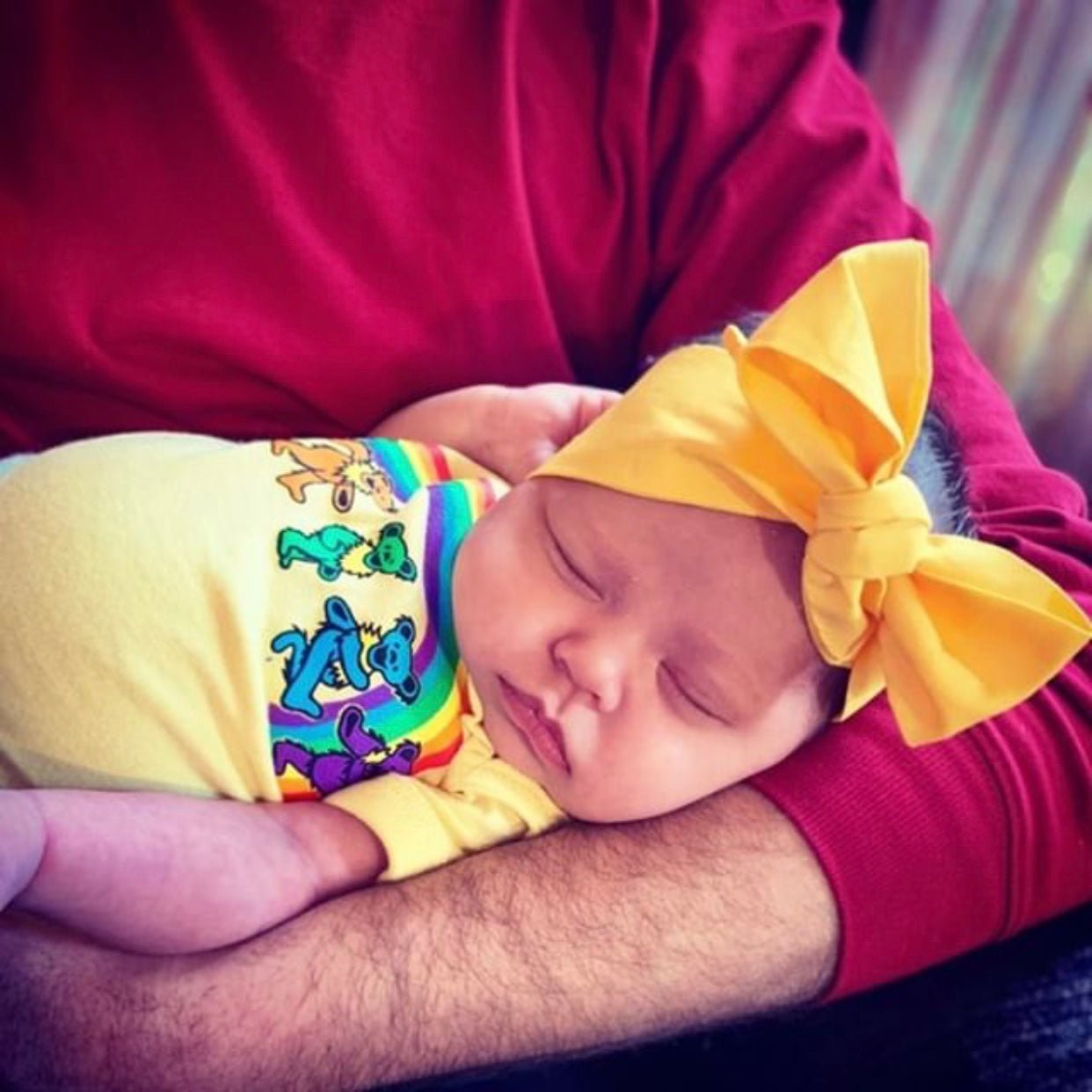 Grateful Dead Rainbow Bears Baby Short Sleeve One Piece