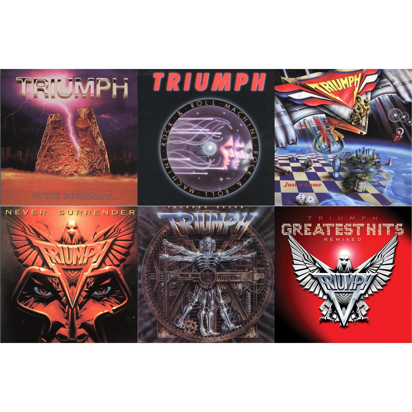 Triumph - In The Beginning & Rock N Roll Machine & Just A Game & Never Surrender & Thunder Seven & Triumph: Greatest Hits Remixed - CD Bundle