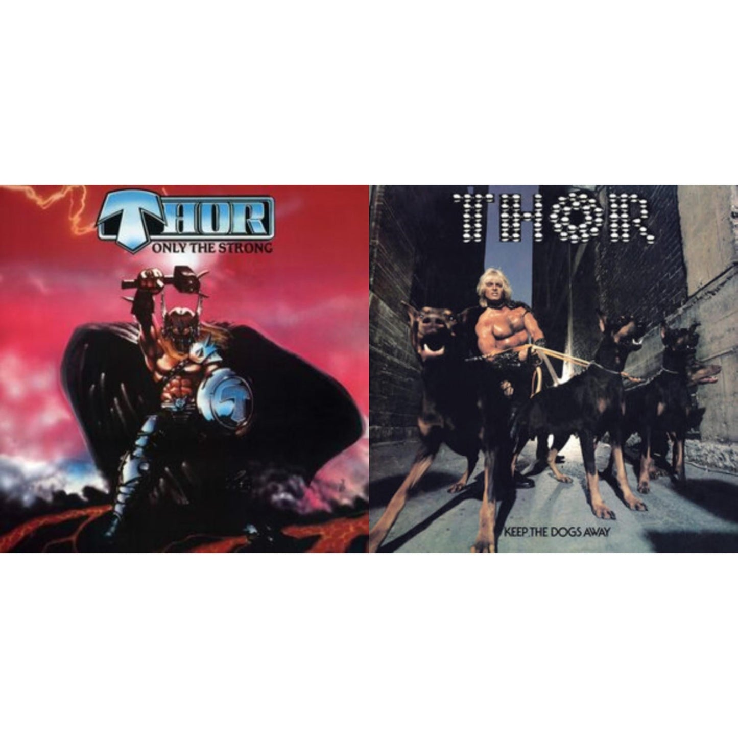 Thor - Only The Strong (Red/Black Splatter LP Vinyl) & Keep The Dogs Away (Purple/Black Haze LP Vinyl)
