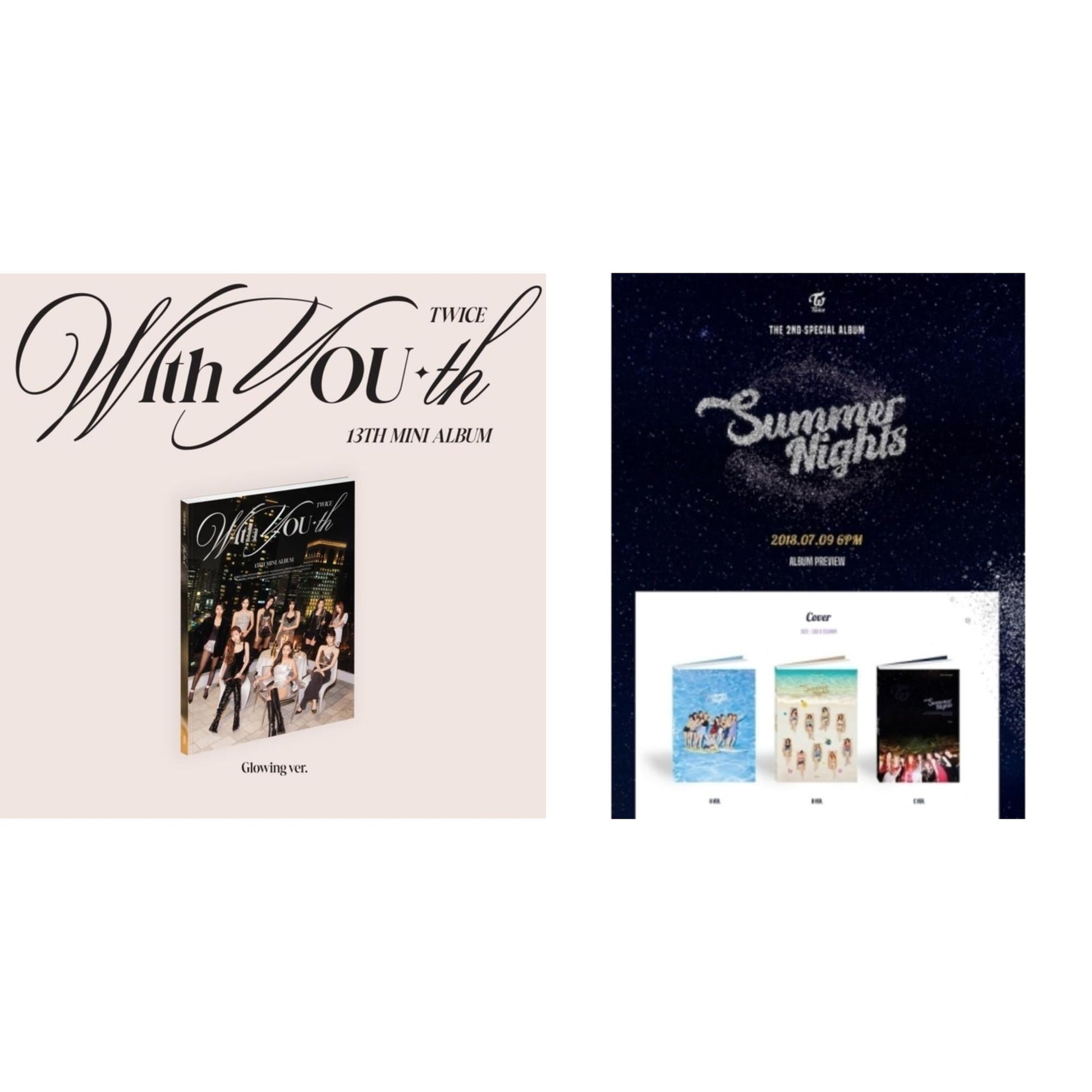 Twice - With You-Th (Glowing Ver.) & Summer Nights - CD Bundle