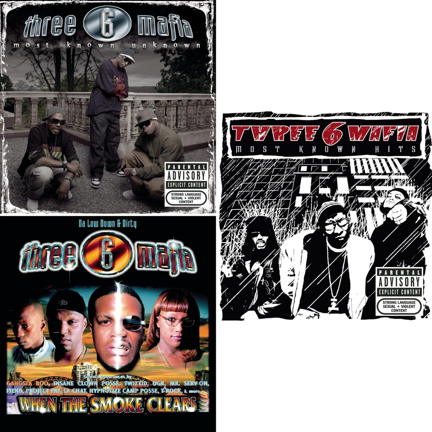 Three 6 Mafia - When The Smoke Clears & Most Known Hits & Most Known Unknown (Revised Edition) - CD Bundle