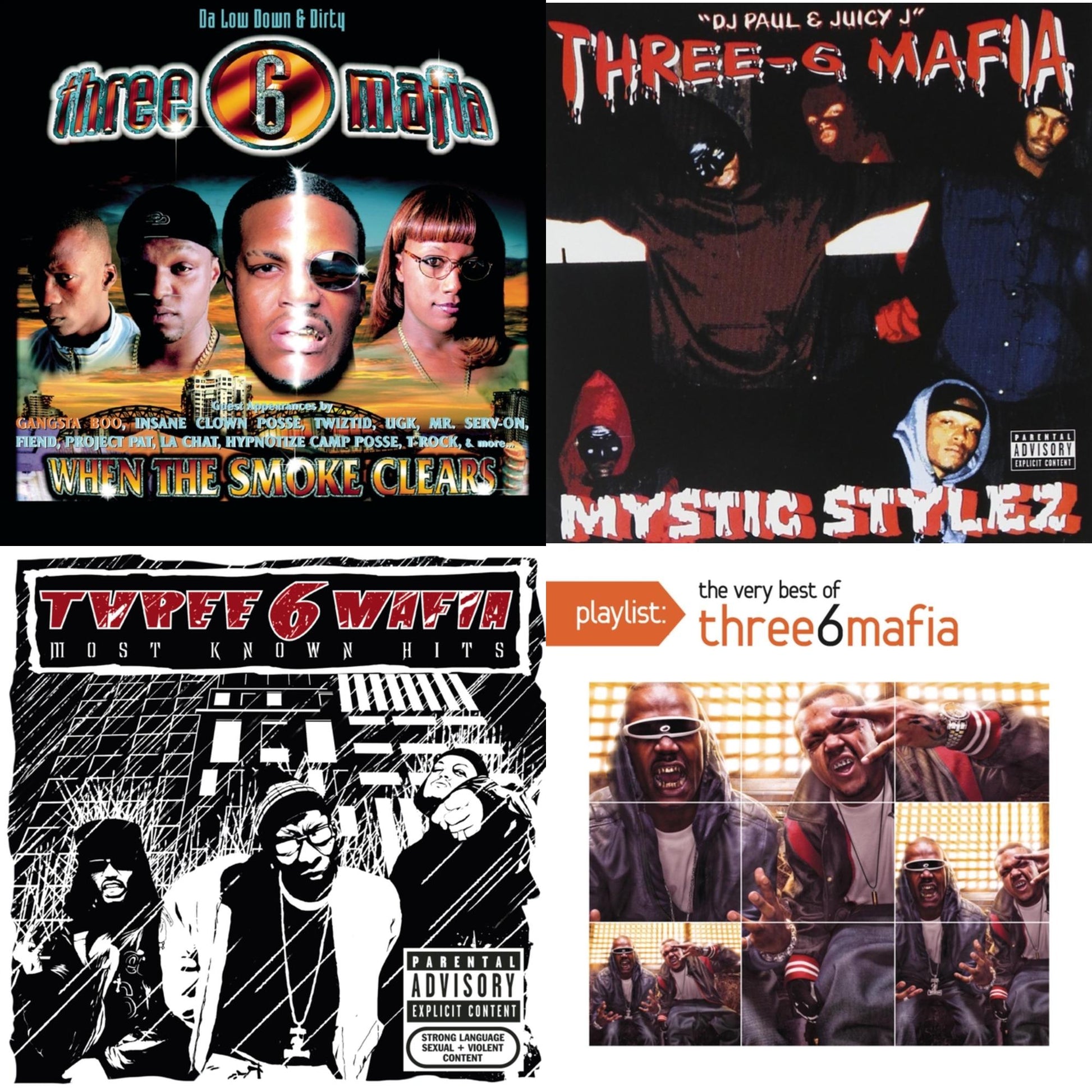 Three 6 Mafia - When The Smoke Clears & Mystic Stylez & Most Known Hits & Playlist: Very Best Of Three 6 Mafia - CD Bundle
