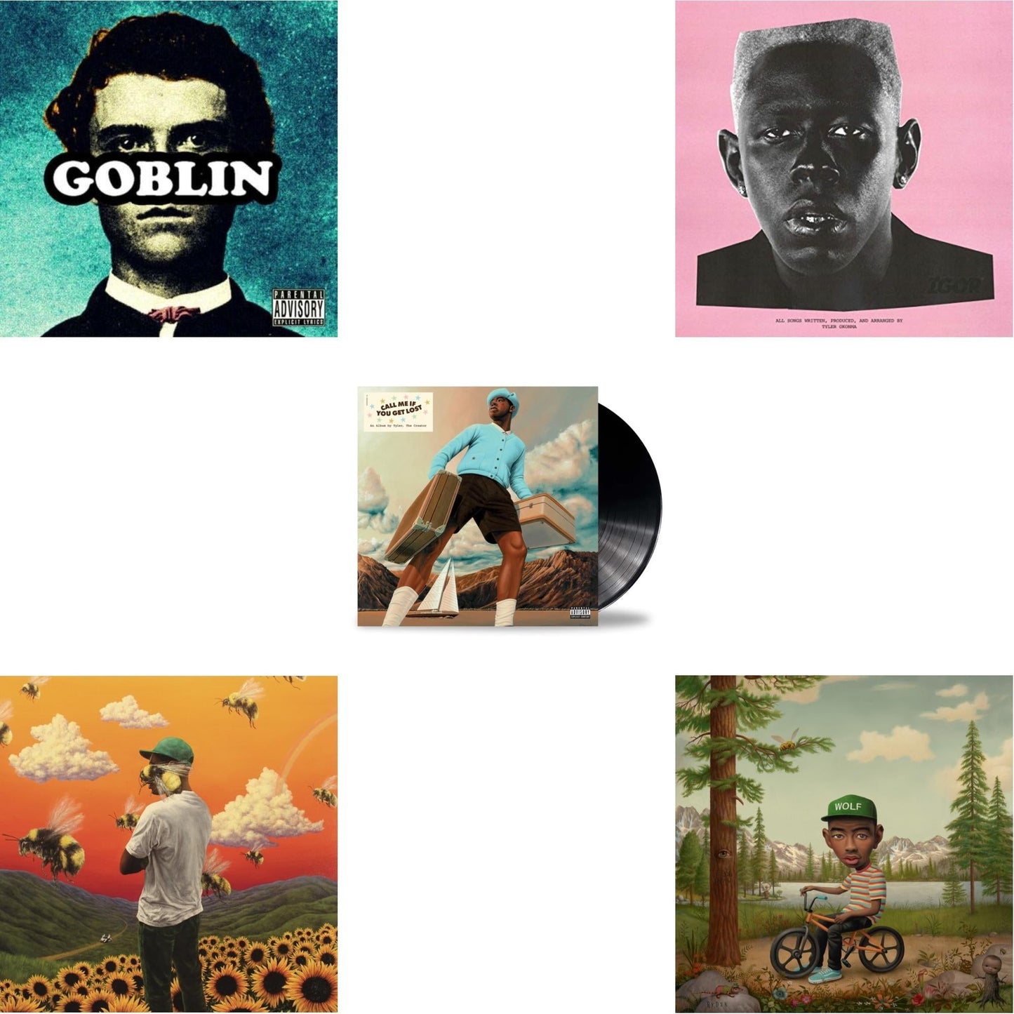 The Creator Tyler - Goblin & Flower Boy (2LP/150G) & Call Me If You Get Lost (X) (2LP) & Igor (X) (150G) & Wolf (X) (2LP/Hot Pink Vinyl)