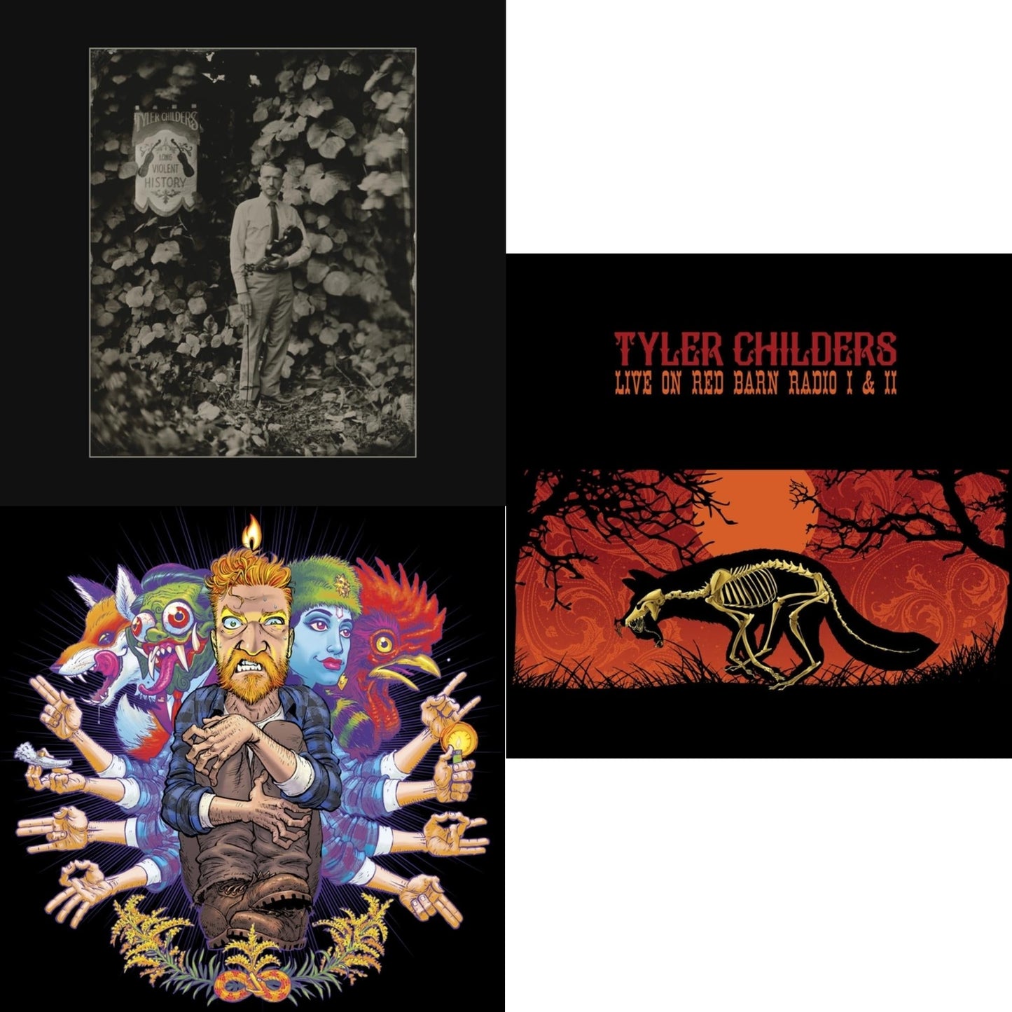 Tyler Childers - Country Squire (150G/Dl Code) & Long Violent History (140G/Insert) & Live On Red Barn Radio I & Ii - LP Vinyl Bundle