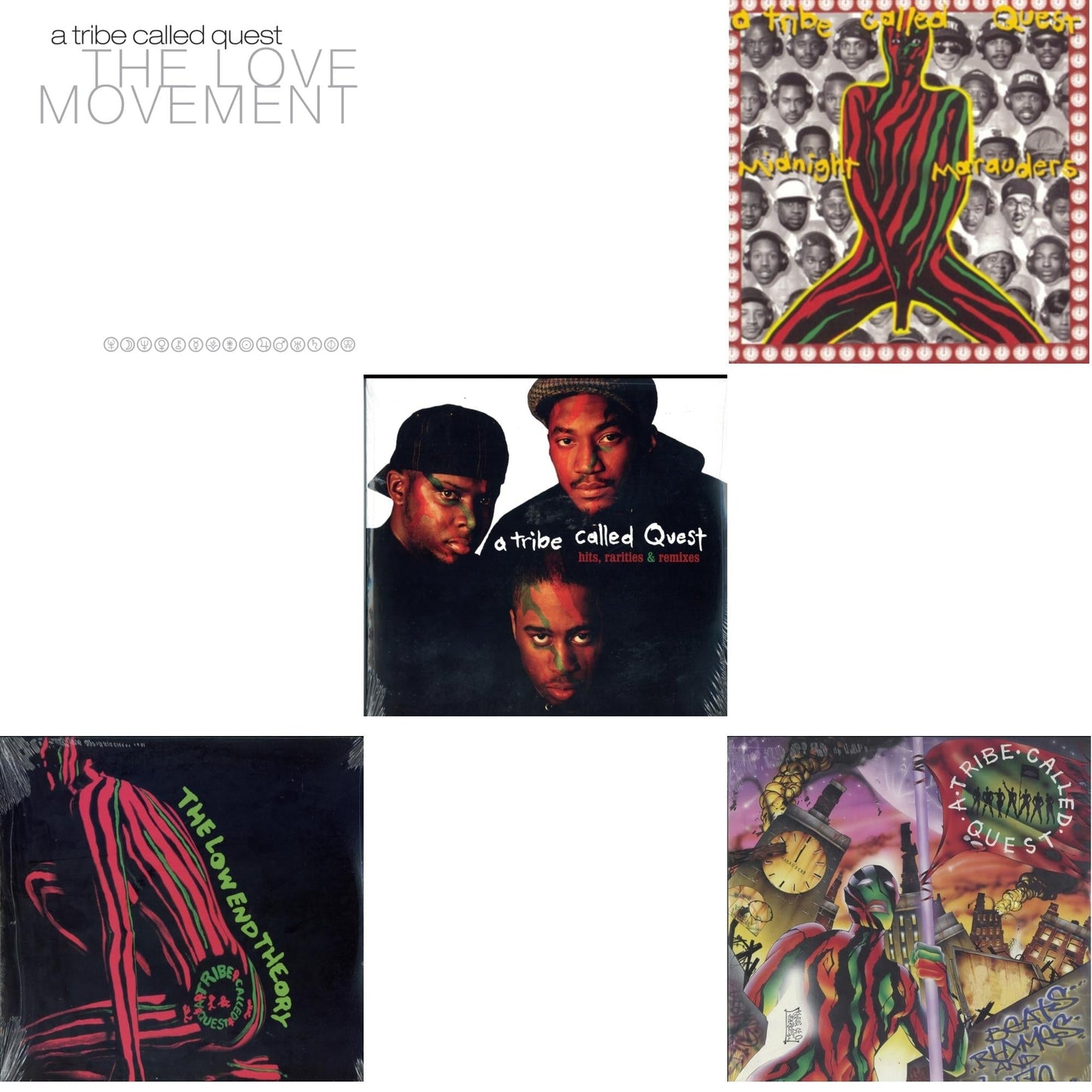 Tribe Called Quest - Low End Theory & Midnight Marauders & Beats Rhymes & Life & Hits, Rarities & Remixes & Love Movement (X) (3LP)