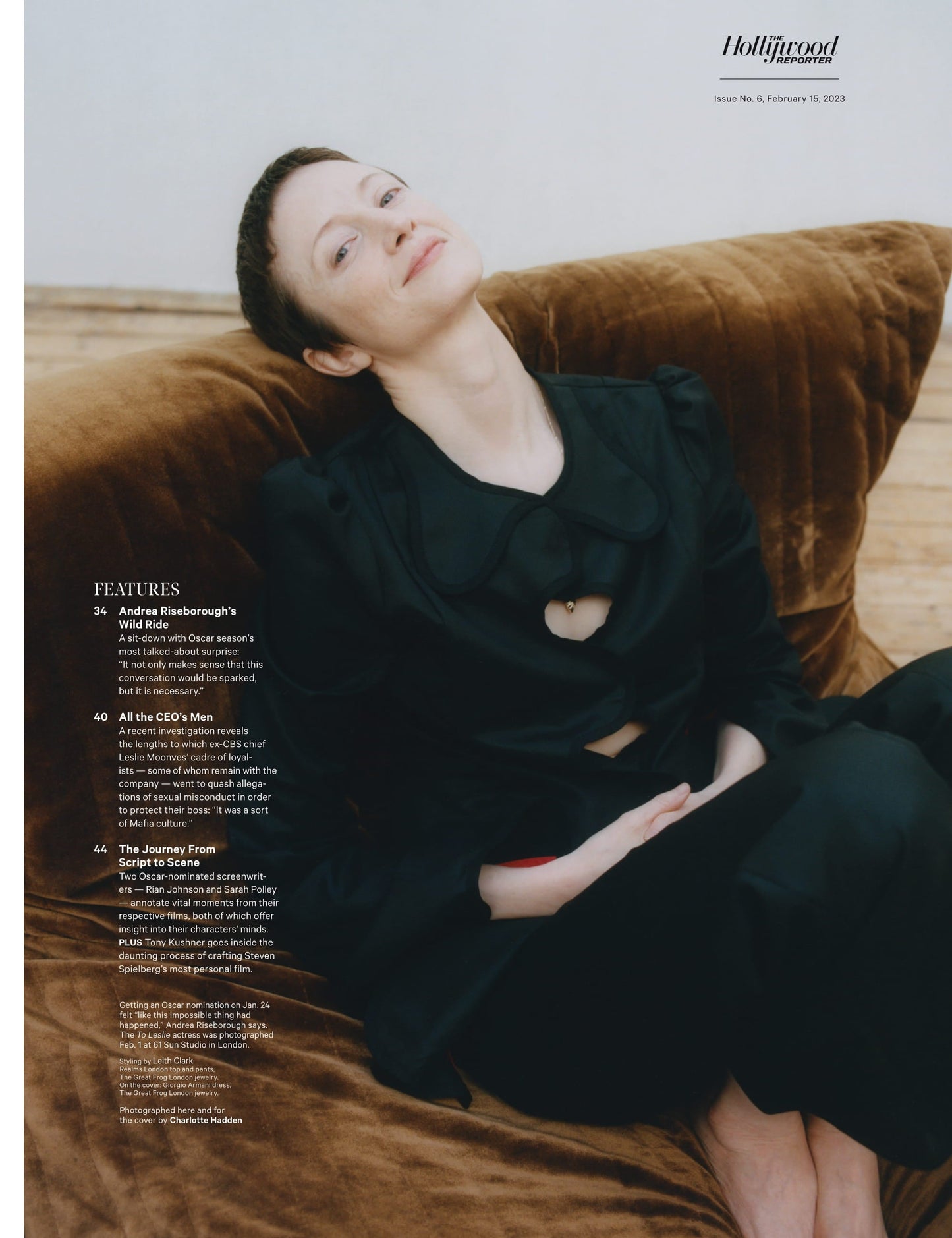 The Hollywood Reporter - 23.02.15 Edition: Sit-Down With Award Season's Most Talked-About Surprise Andrea Riseborough, Disney's Brand New Org, Linear TV's Inflection Point, A24's Sharper & More!