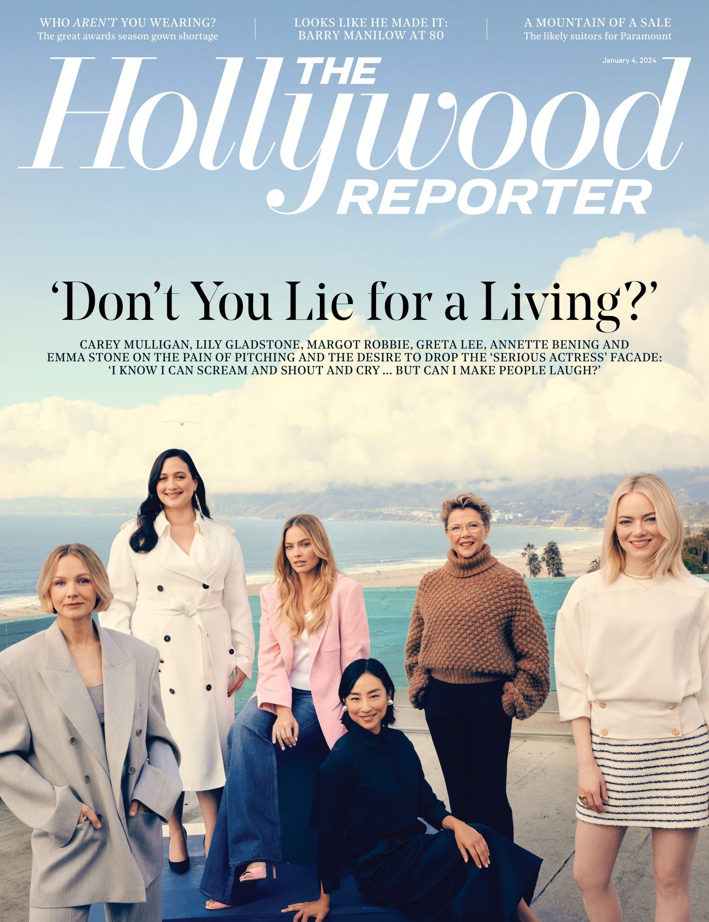 The Hollywood Reporter - 24.01.04 Edition: Don't You Lie For A Living?, Carey Mulligan, Lily Gladstone, Margot Robbie, Greta Lee, Annette Bening & Emma Stone On Serious Actress Facade, Pitching & More