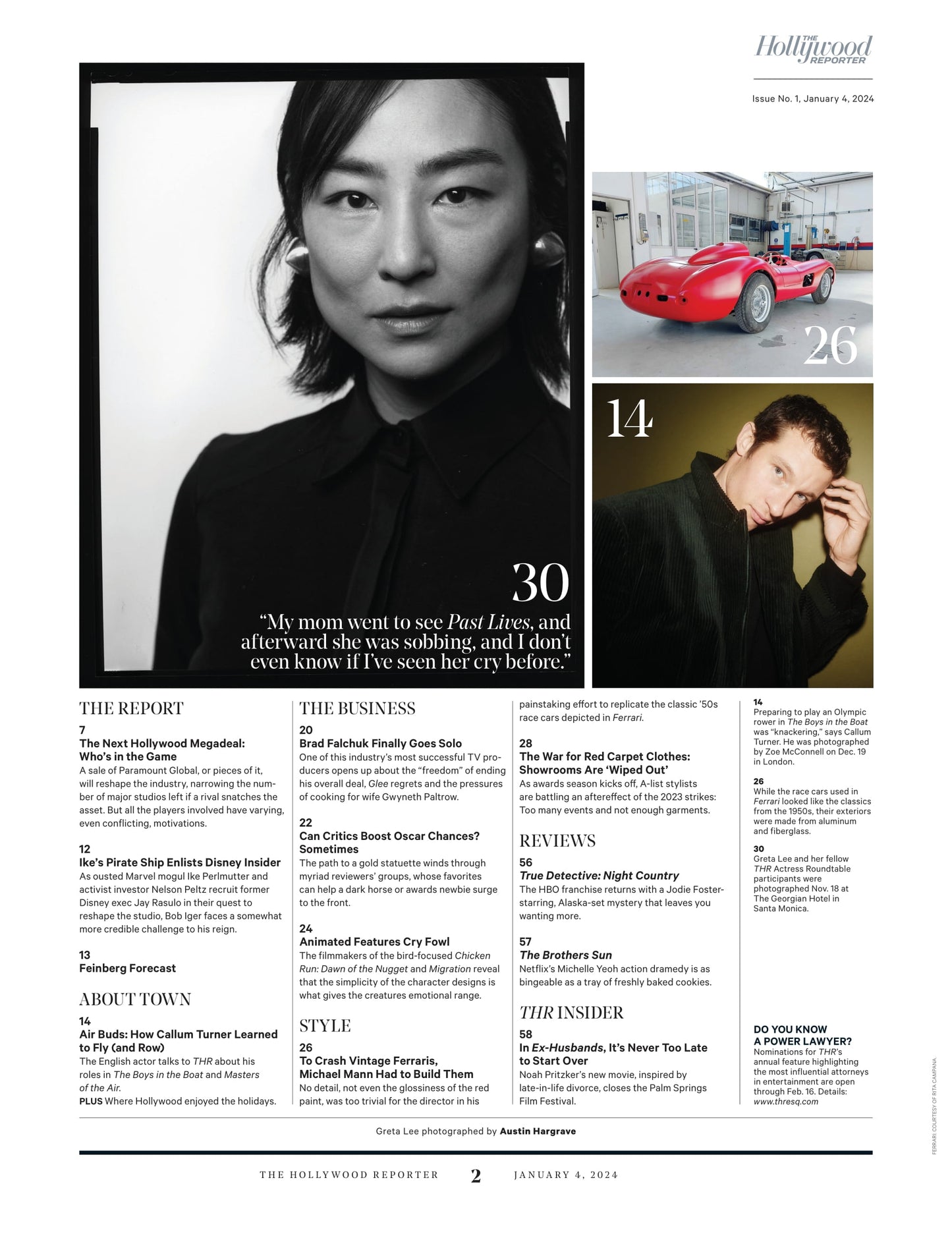 The Hollywood Reporter - 24.01.04 Edition: Don't You Lie For A Living?, Carey Mulligan, Lily Gladstone, Margot Robbie, Greta Lee, Annette Bening & Emma Stone On Serious Actress Facade, Pitching & More