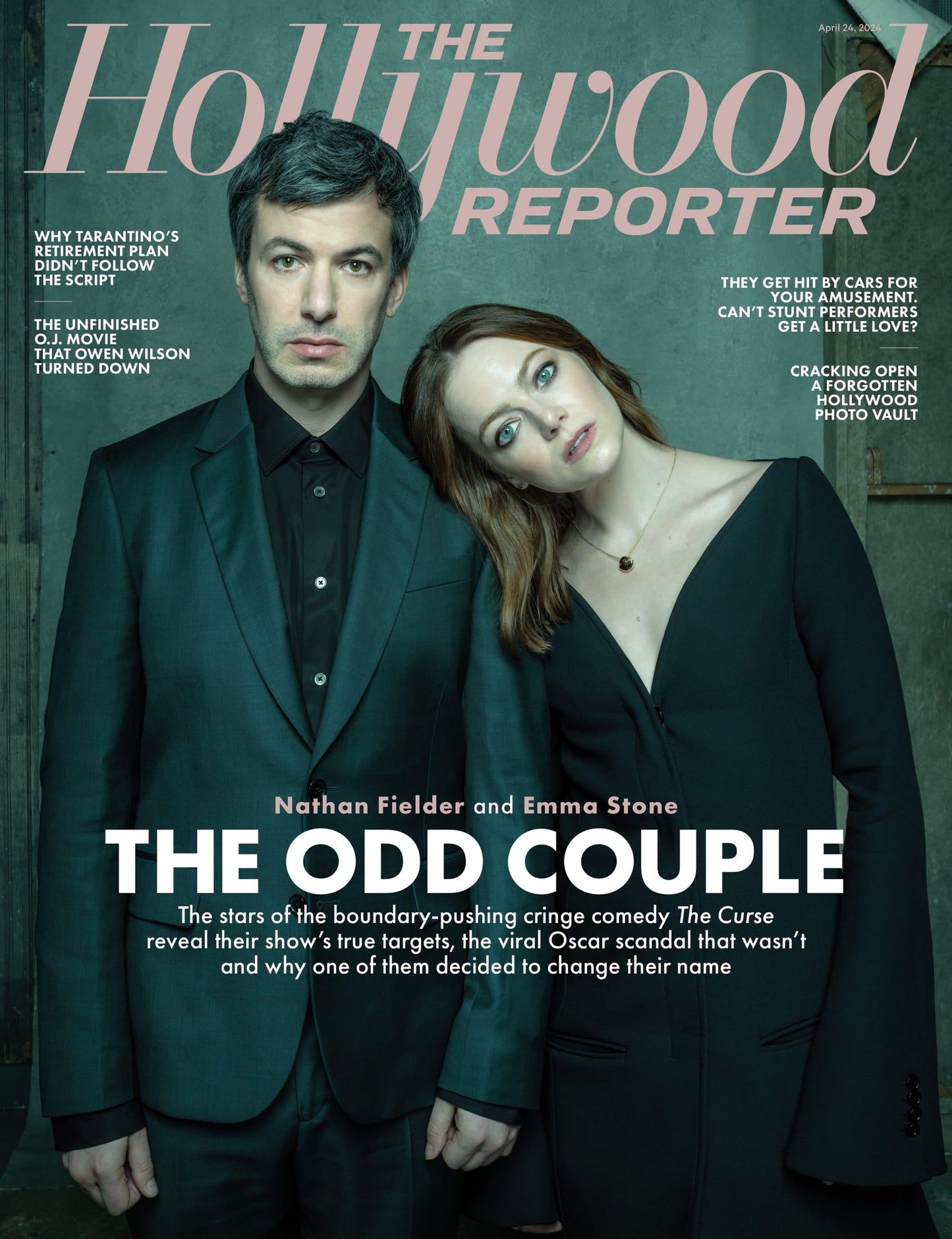 The Hollywood Reporter - 24.04.24 Edition: Nathan Fielder & Emma Stone Starred As Cringiest Couple In The Curse, The Unfinished O.J. Movie Owen Wilson Turned Down, Tarantino's Retirement Plan & More!
