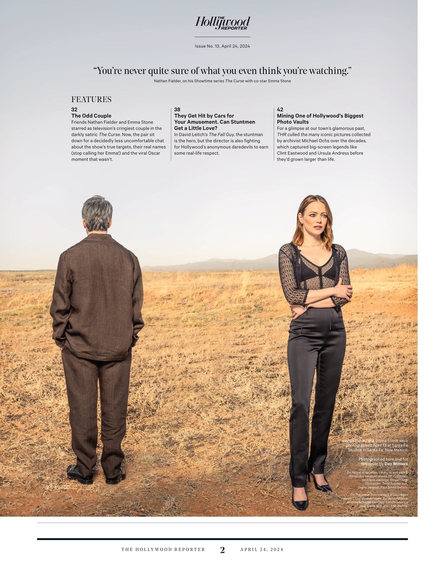 The Hollywood Reporter - 24.04.24 Edition: Nathan Fielder & Emma Stone Starred As Cringiest Couple In The Curse, The Unfinished O.J. Movie Owen Wilson Turned Down, Tarantino's Retirement Plan & More!