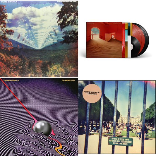 Tame Impala - Slow Rush (Deluxe/2-Transparent Red LP Vinyl/3-Black LP Vinyl) & Lonerism & Currents & Innerspeaker