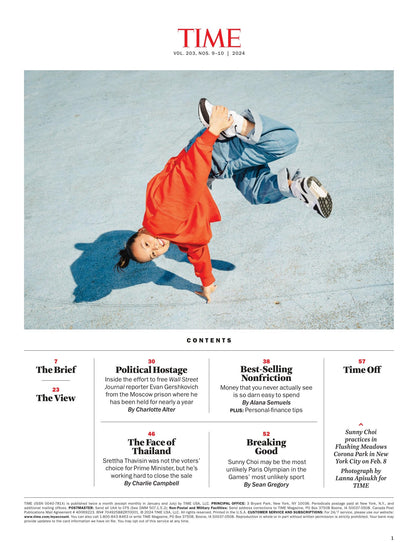 TIME Magazine - 03.25.24 Edition: The Fight To Free Evan Gershkovich, Moscow Prison, Thailand Minister Srettha Thavisin, Epidemic Risk In Gaza, Paris Olympian Sunny Choi, Reddit Users Revolt & More!