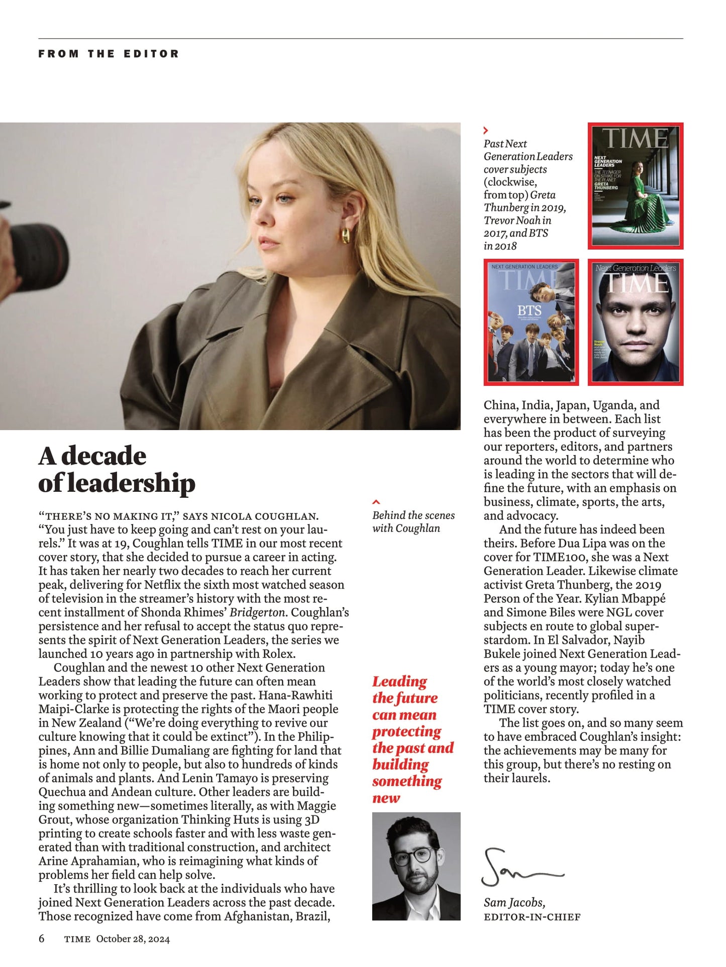 TIME Magazine - 10.28.24 Edition: Next Generations Leaders, Nicola Coughlan Star Of Derry Girls & Bridgerton Talks Finding Her Breakthrough, Plus 10 More Trailblazers Shaping A Brighter Future!