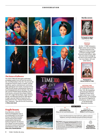 TIME Magazine - 10.28.24 Edition: Next Generations Leaders, Nicola Coughlan Star Of Derry Girls & Bridgerton Talks Finding Her Breakthrough, Plus 10 More Trailblazers Shaping A Brighter Future!