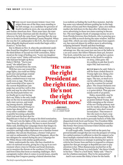 TIME Magazine - 12.04.23 Edition: 100 Most Influential Leaders Driving Business To Real Climate Action, Nikki Haley & Trump, Israel Endgame In Gaza, Uniqlo Founder Tadashi Yanai & Best Photos Of 2023!