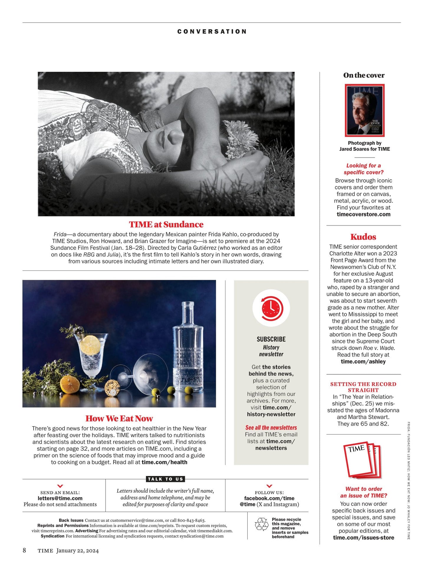 TIME Magazine - 01.22.24 Edition: The Envoy, Secretary Of State Anthony Blinken And The Test Of American Leadership