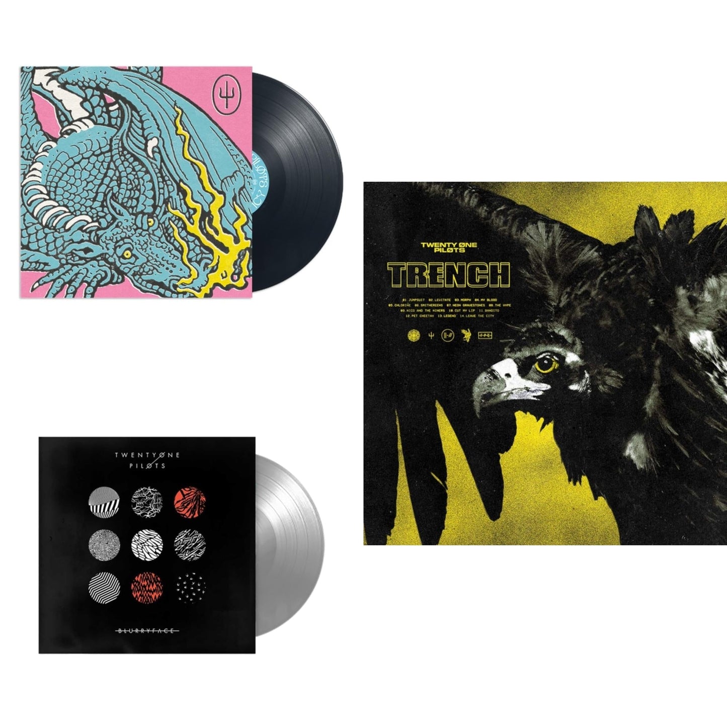 Twenty One Pilots - Scaled & Icy & Blurryface (Silver LP Vinyl Fbr Anniversary) & Trench (2LP/Dl Code)
