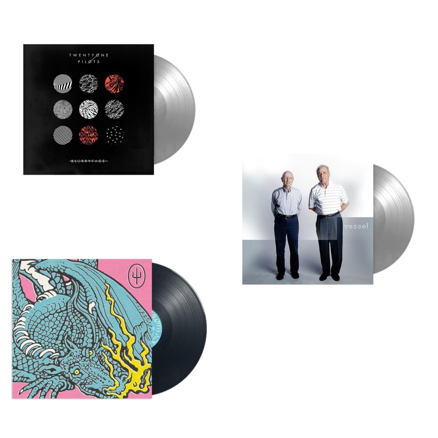 Twenty One Pilots - Scaled & Icy & Blurryface (Silver LP Vinyl Fbr Anniversary) & Vessel (Fbr 25Th Anniversary/Silver LP Vinyl)