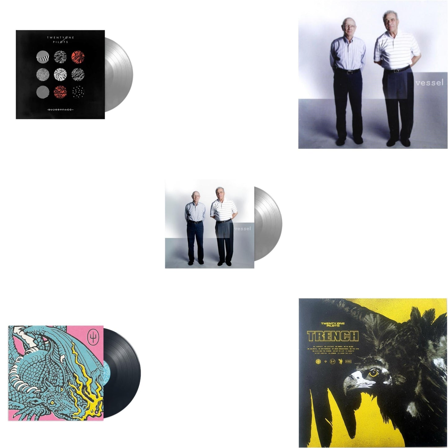 Twenty One Pilots - Scaled & Icy & Blurryface (Silver LP Vinyl Fbr Anniversary) & Vessel (Fbr 25Th Anniversary/Silver LP Vinyl) & Trench (2LP/Dl Code) & Vessel