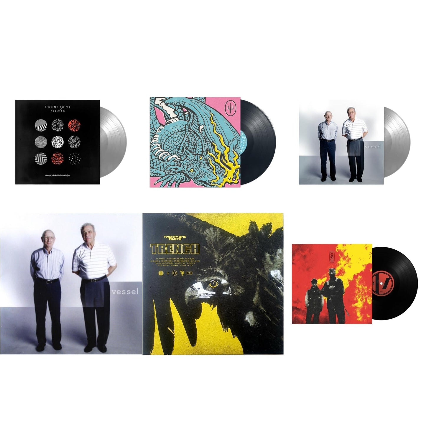 Twenty One Pilots - Blurryface (Silver LP Vinyl Fbr Anniversary) & Scaled & Icy & Vessel (Fbr 25Th Anniversary/Silver LP Vinyl) & Vessel & Trench (2LP/Dl Code) & Clancy