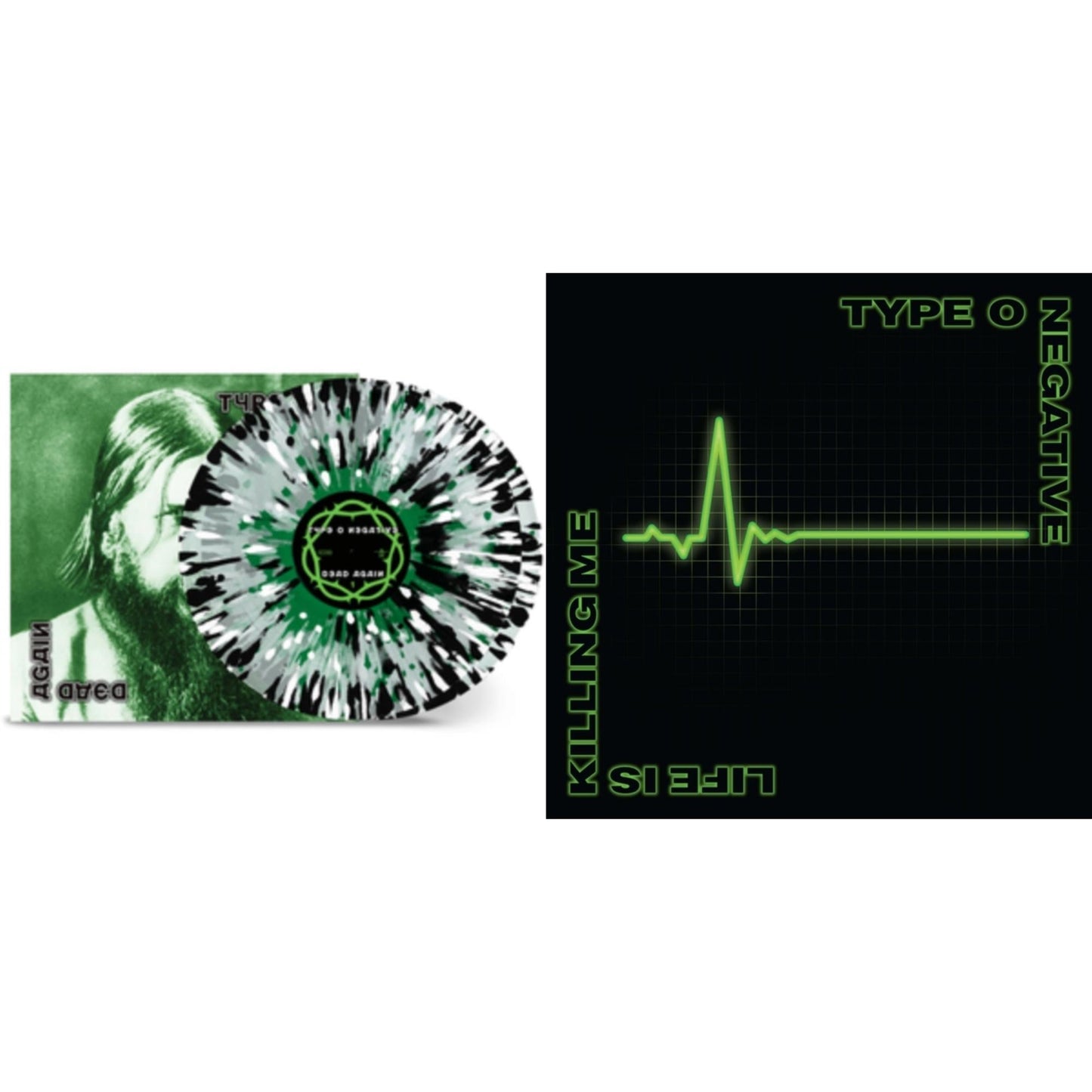 Type O Negative - Dead Again (2LP/Clear/Green/White/Black Splatter Vinyl) & Life Is Killing Me (20Th Anniversary Ed/3LP/Rog Limited Edition)